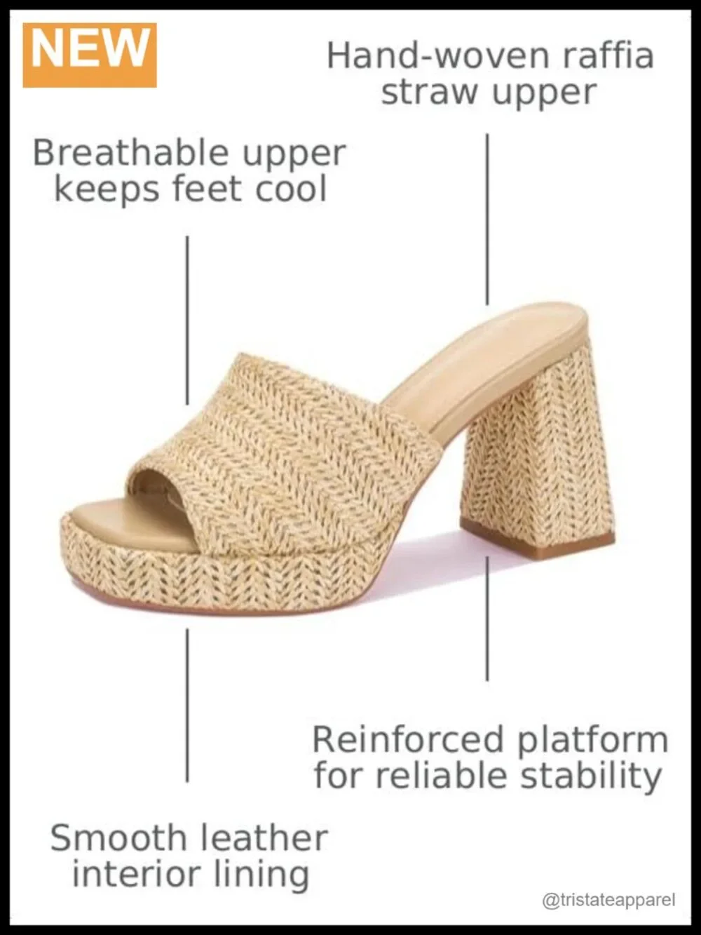 Raffia Platform Heels Espadrilles Chunky Block Heel Slip On Open Toe Sandals